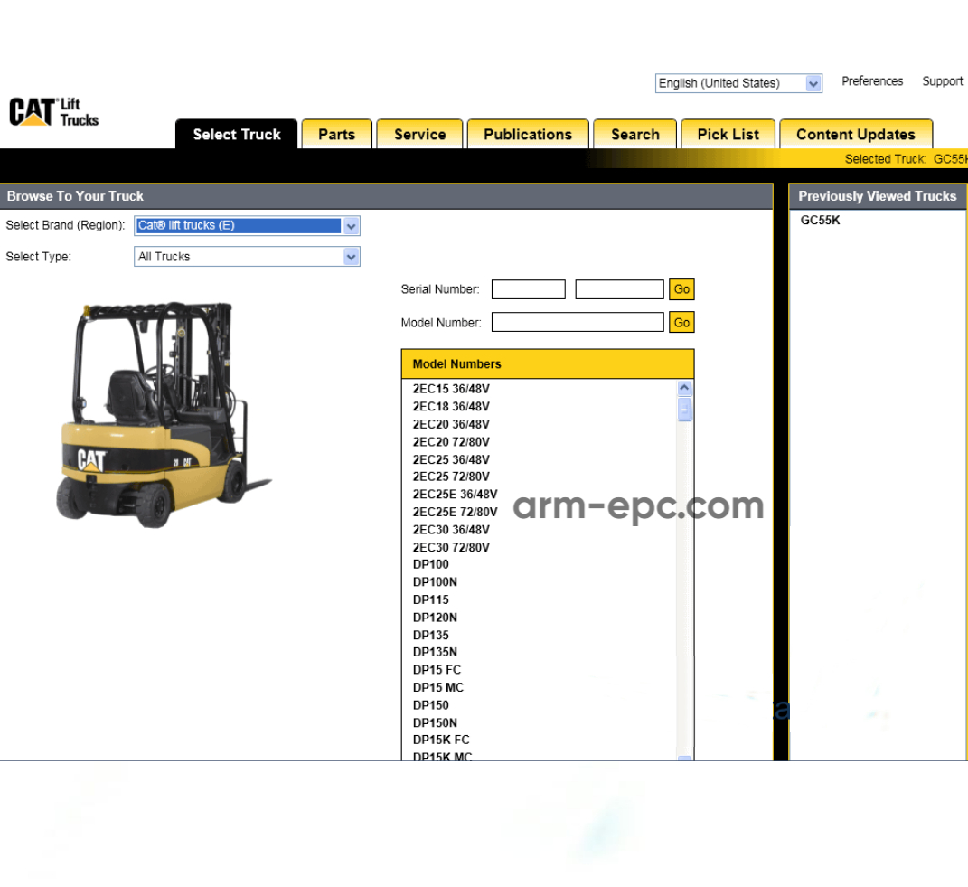 Caterpillar Lift Trucks Spare Parts Catalogue
