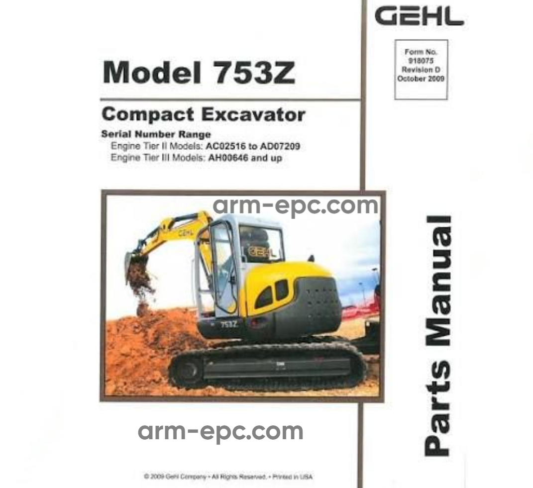 Gehl All Models Parts Manual List