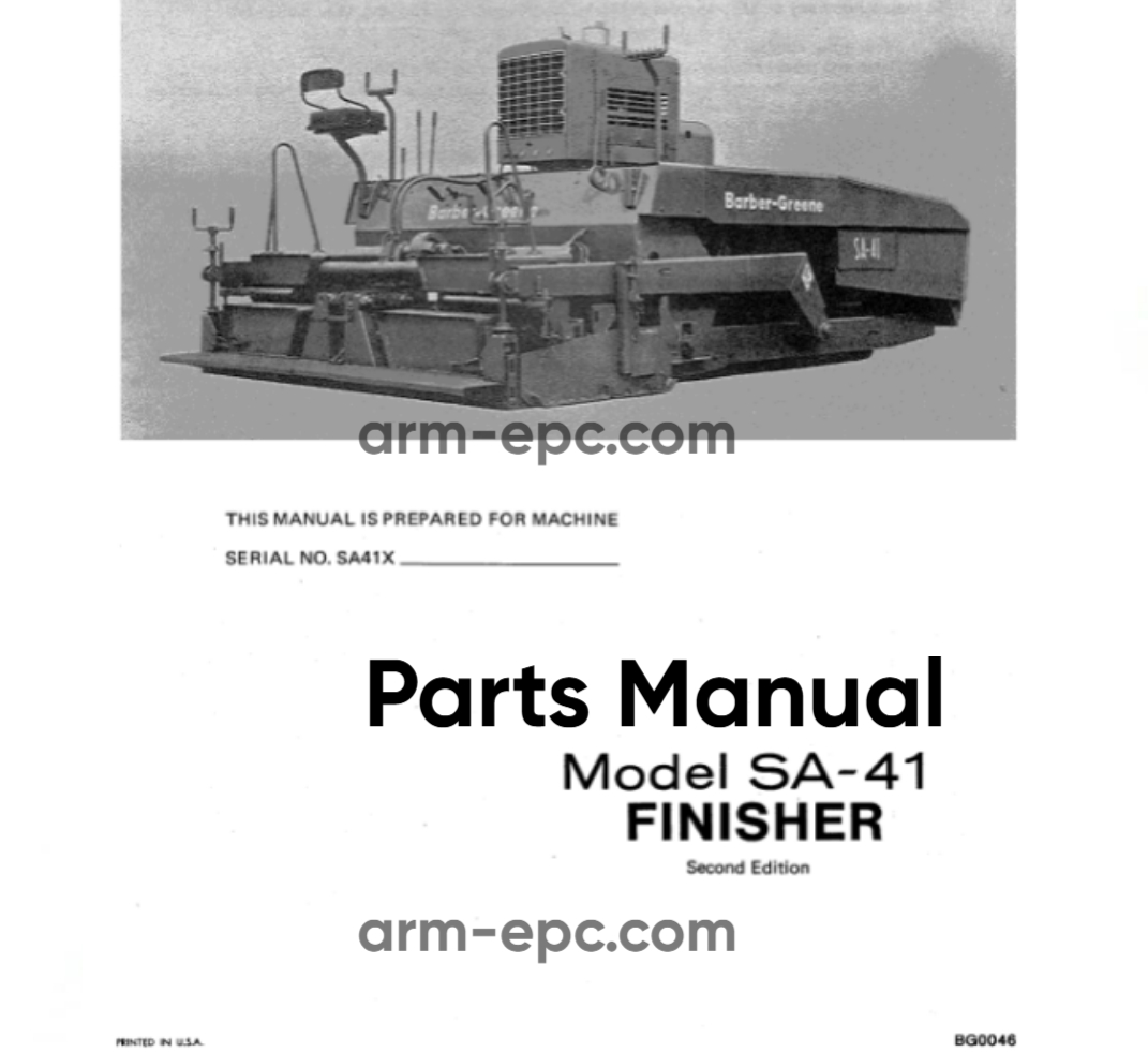 BARBER GREENE PARTS MANUALS